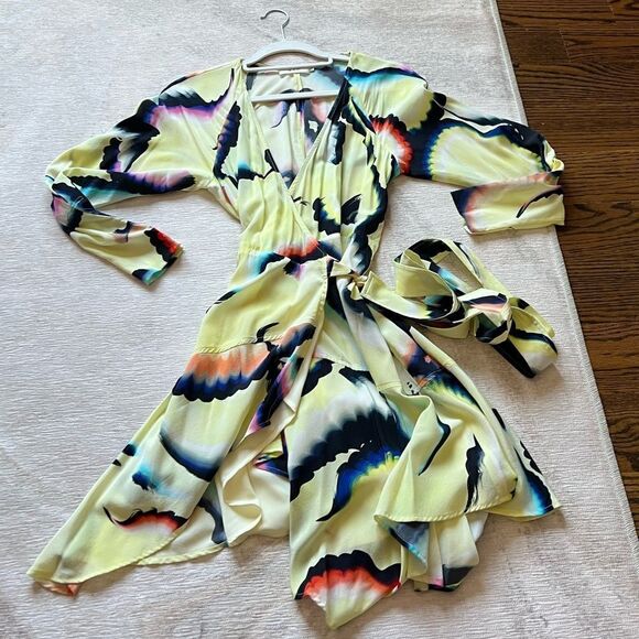 Alc Enzo Silk-Chiffon Wrap Dress - Picture 1 of 4